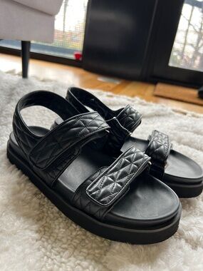 A New Day Chunky Leather Sandals Sz 8